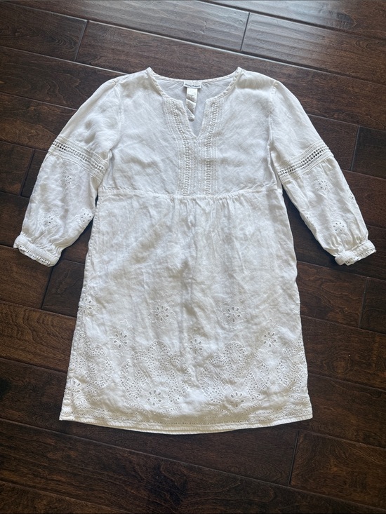Tommy Bahama Other - Tommy Bahama White Eyelet Linen Tunic Dress Swimsuit Cover-Up